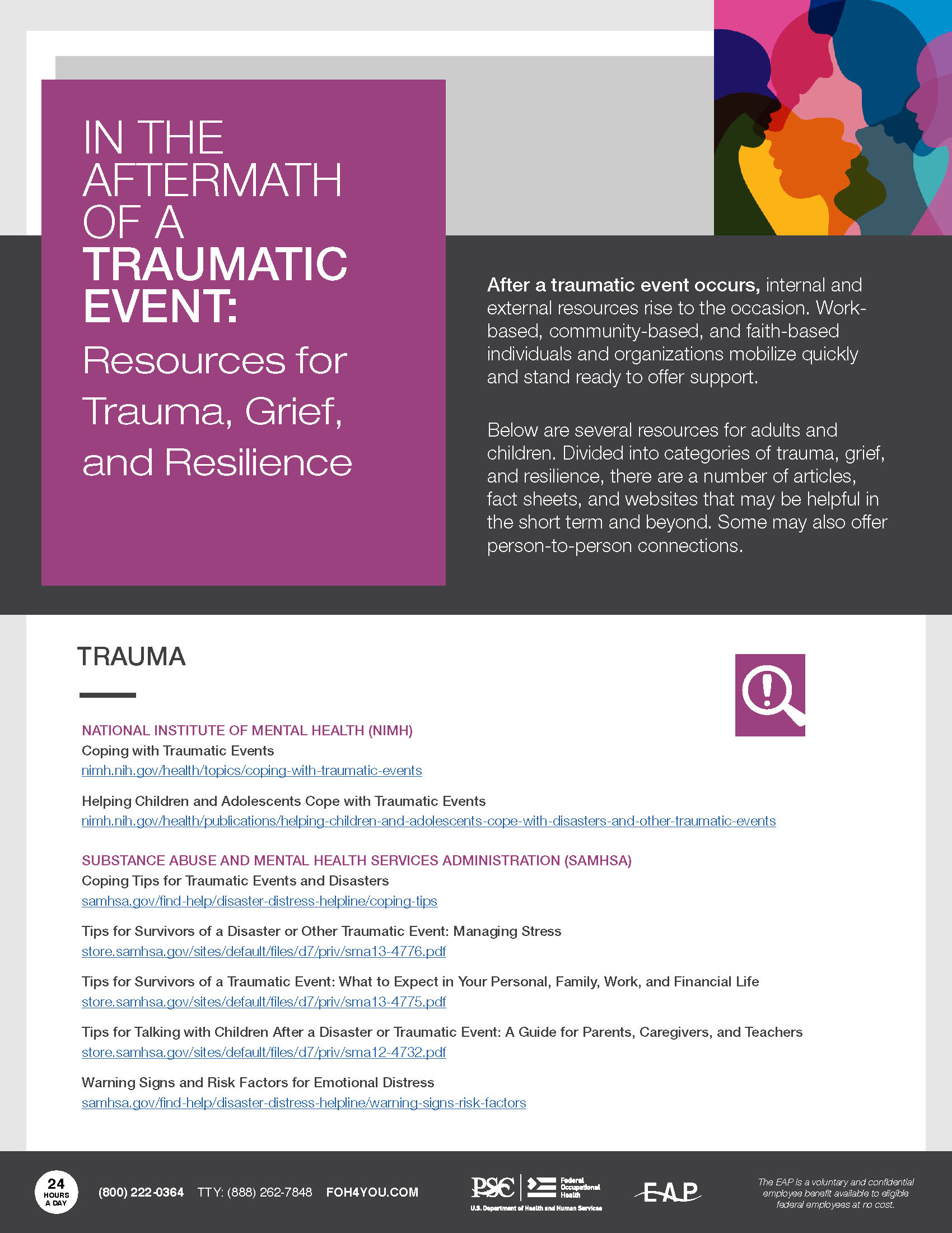 In the Aftermath of a Traumatic Event - Resources