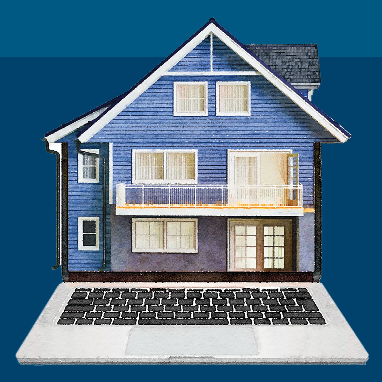House rendered as a laptop.