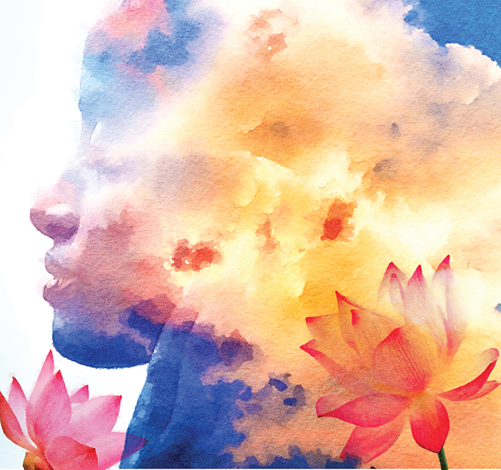 Serene watercolors with lotus flowers